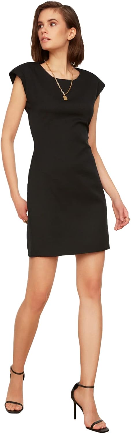Trendyol Damen Black Cabin Casual Dress, Schwarz, 38 EU