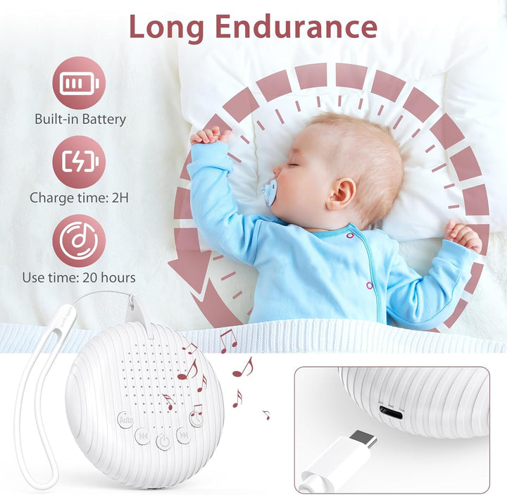 LOFICOPER Soundmaschine White Noise Machine, Tragbare Weisses Rauschen, Kinder Erwachsene Einschlafh