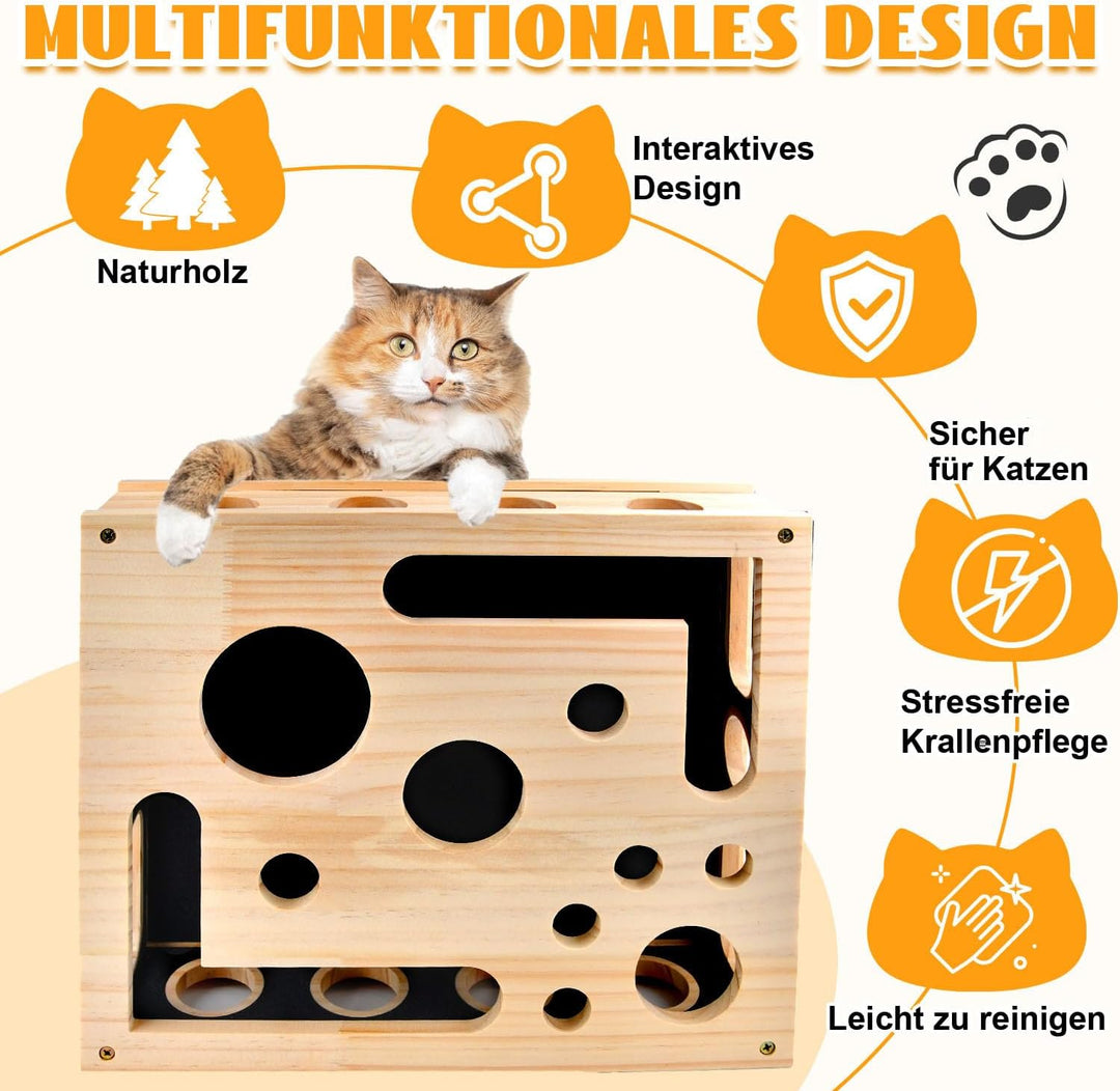 Katzenkratzpuzzle Anreicherungsbox, Katzen Kratzbrett