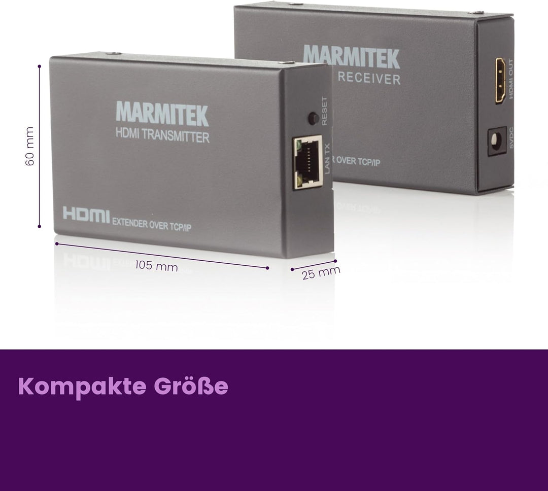 HDMI Extender LAN - Marmitek MegaView 90 - CAT 5e/6 Kabel oder Netzwerk (IP/LAN) - 1080p - 120m - Zu