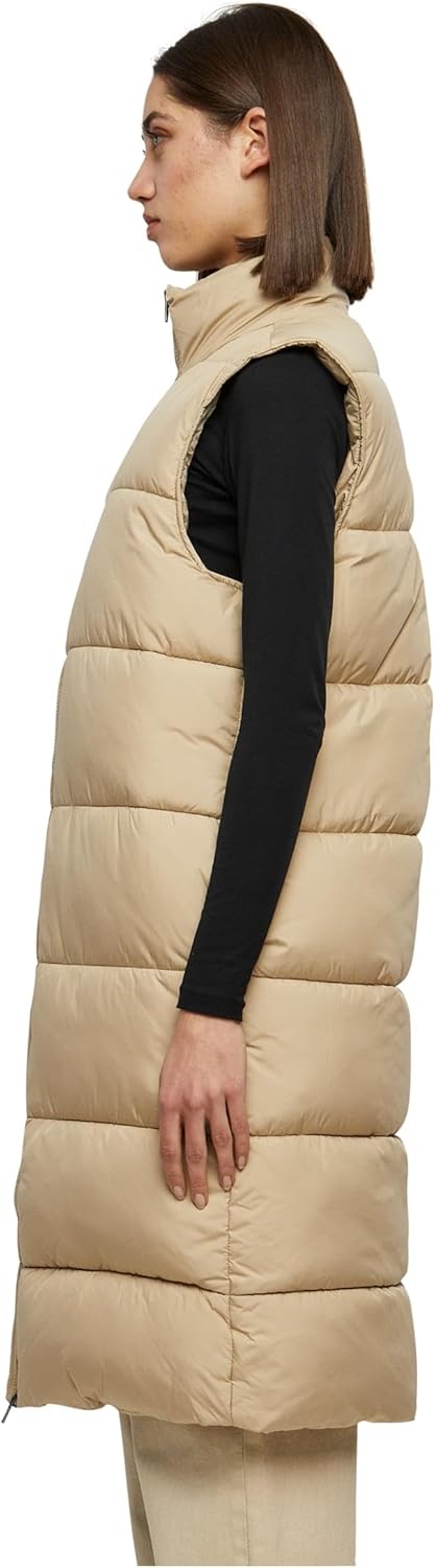 Urban Classics Damen Ladies Long Puffer Vest Weste S Wetsand, S Wetsand