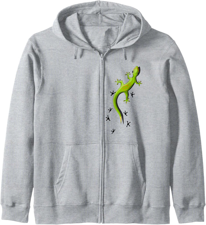 Lässiger Salamander Reptil mit Spuren Kletternder Gecko Kapuzenjacke