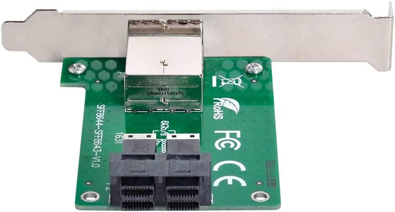 NFHK Dual-Ports Mini SAS HD SFF-8644 auf interne SAS HD SFF-8643 PCBA Buchse Adapter mit Low-Profile