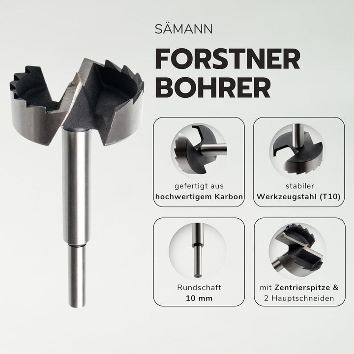 Forstnerbohrer gezahnt von 50 mm bis 125 mm Astlochbohrer Scharnierlochbohrer (50 mm), 50 mm