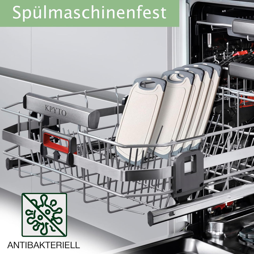 KPYTO Frühstücksbrettchen 6er Set + 1 Brettchen gratis, 25 x 15 cm, Schneidebrett Set, beidseitig, r