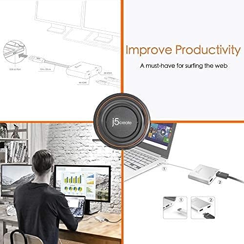 j5create USB auf HDMI Adapter - USB 3.0 auf Dual HDMI Konverter für Zwei Monitore | 4K Ultra HD | fü