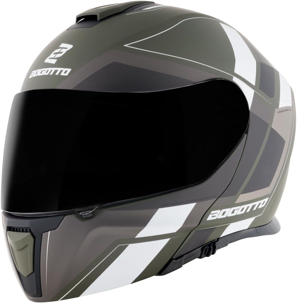 Bogotto FF403 Murata Klapphelm schwarz/grün/weiss M (57/58), schwarz/grün/weiss M (57/58)