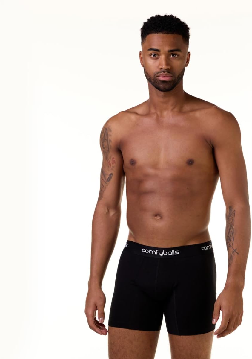 Comfyballs Premium Boxershorts aus weichem Lyocell-Gewebe, Boxershorts in Lang-Modell, Herren-Boxers