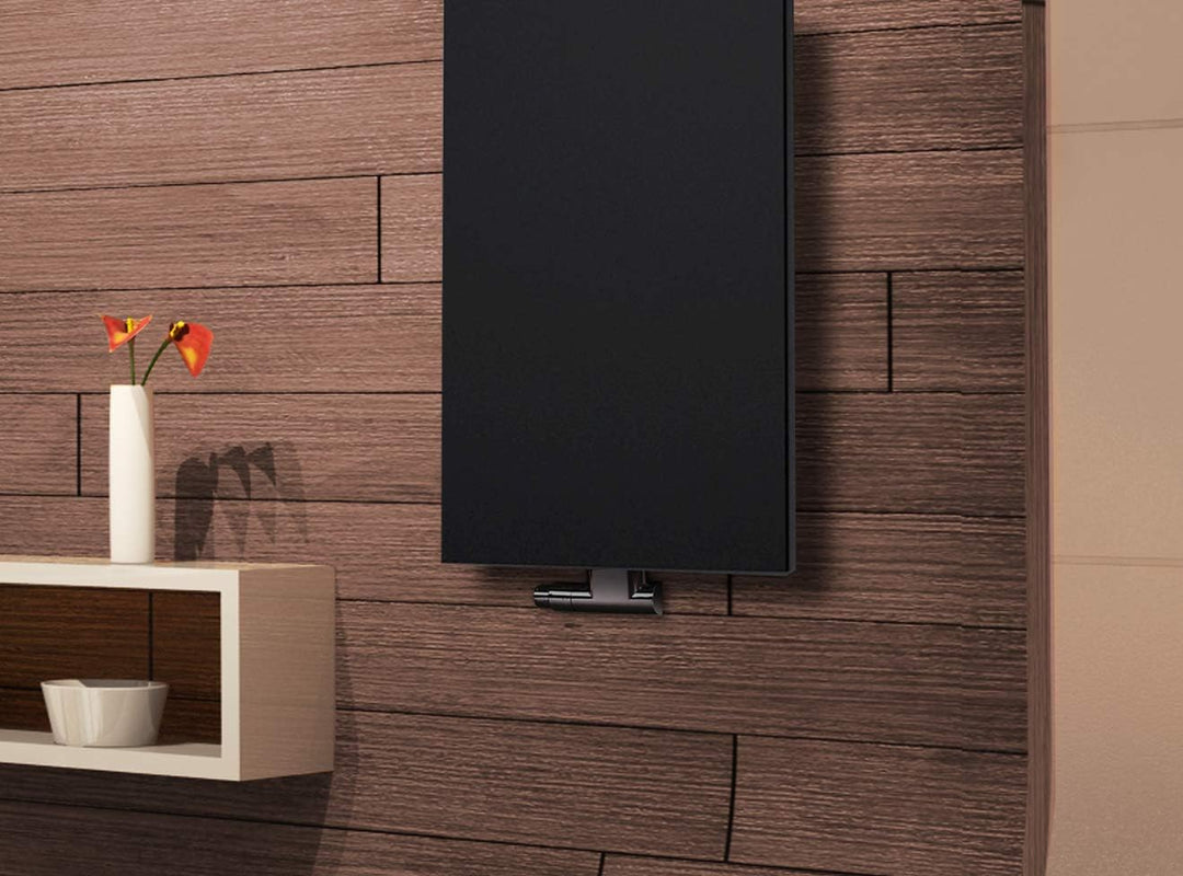 BADHEIZKÖRPER Design Mirror Steel 2 120x47cm 799 W schwarz +1 Halter 30mm SZAGATO Handtuchwärmer Han