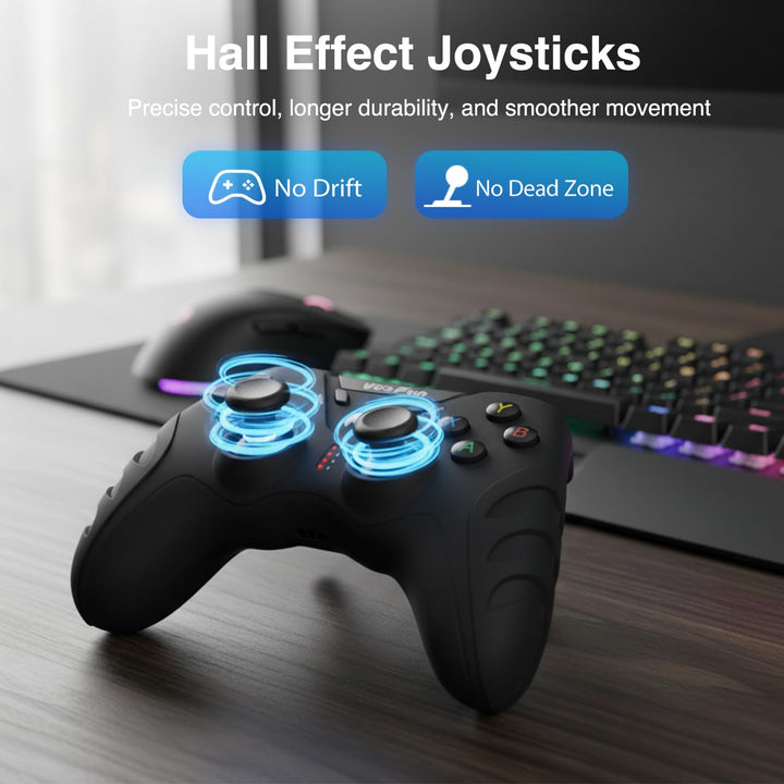 VooFun PC Controller, Wireless PS3 Controller PC Gamepad mit Dual-Vibration, Gaming Controller für P