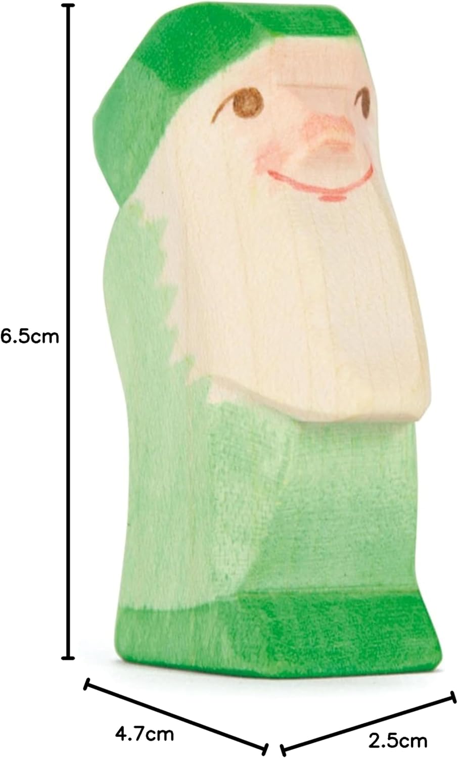 Ostheimer - 25043 - Zwerg grün, Holz, Handarbeit, 6,5cm x 4,7cm x 2,5cm