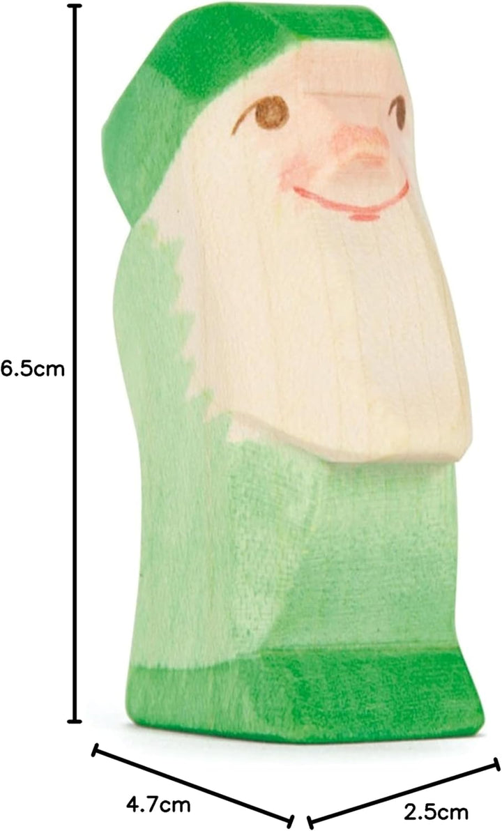 Ostheimer - 25043 - Zwerg grün, Holz, Handarbeit, 6,5cm x 4,7cm x 2,5cm