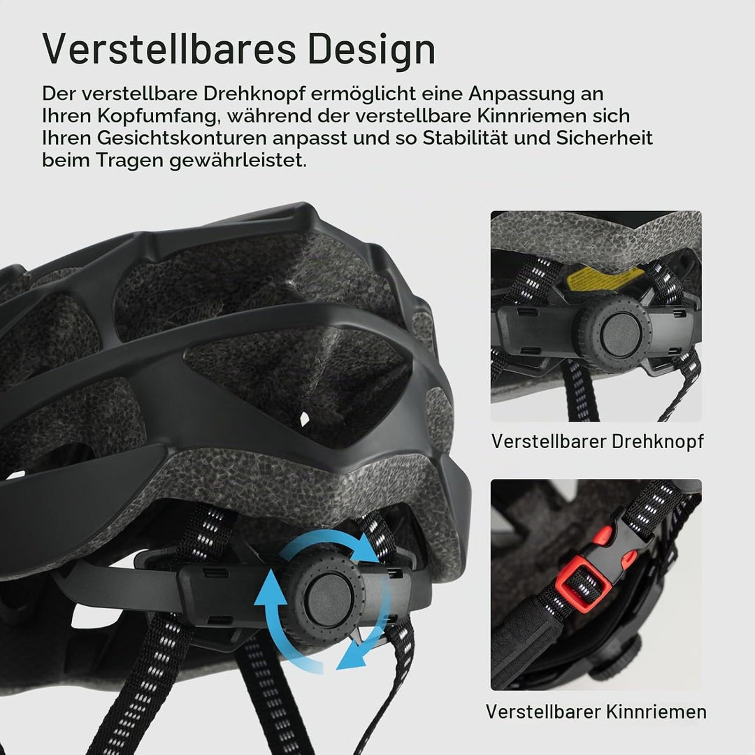 Favoto Fahrradhelm für Erwachsene Fahrrad Helmet mit Abnehmbarer Innenfutter Verstellbar Rennradhelm