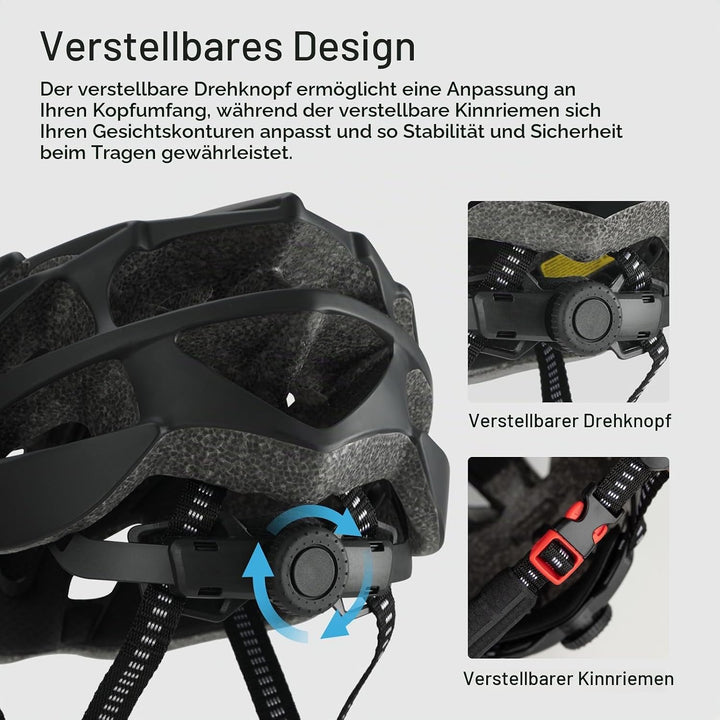 Favoto Fahrradhelm für Erwachsene Fahrrad Helmet mit Abnehmbarer Innenfutter Verstellbar Rennradhelm