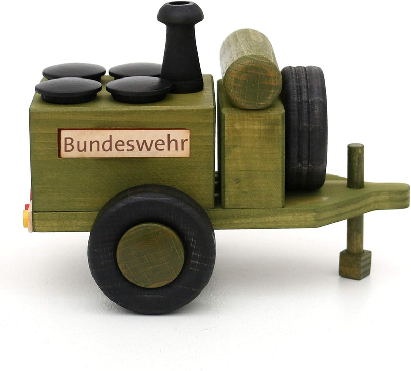 Dekohelden24 Holz Räucherfigur Gulaschkanone - Bundeswehr - in grün/schwarz, L/B/H: 18 x 11,5 x 13 c