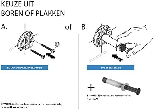 GROHE Essentials - Badetuchhalter (langlebige Oberfläche, geeignet zum Bohren oder Kleben), hard gra