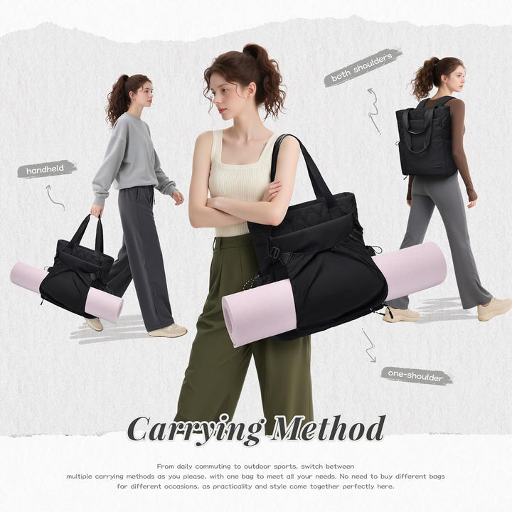 GOLF SUPAGS Convertible Laptop Rucksack Damen Yogatasche Sporttasche, Gesteppte Tragetasche, Yogamat