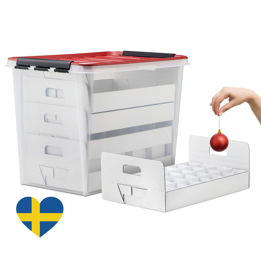 Weihnachtskugel Aufbewahrungsbox mit Deckel | Sichere & stilvolle Aufbewahrung für Weihnachten | Chr