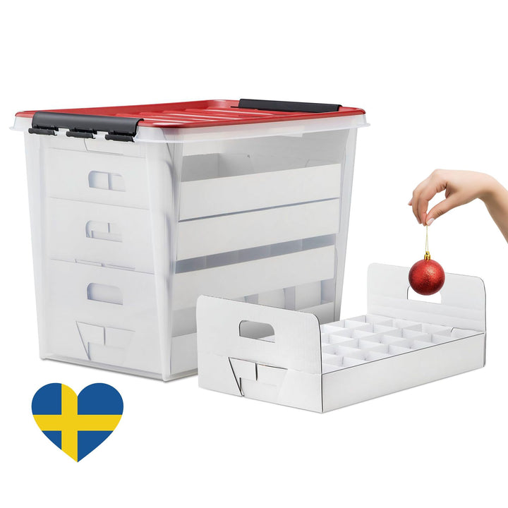 Weihnachtskugel Aufbewahrungsbox mit Deckel | Sichere & stilvolle Aufbewahrung für Weihnachten | Chr