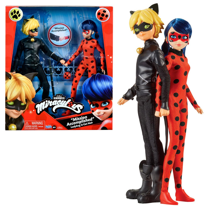 Bandai - Miraculous Ladybug - 2er Packung Ankleidepuppen 26 cm - Ladybug und Cat Noir - P50365, Lady