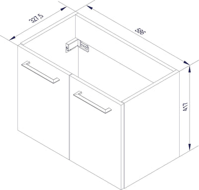 FACKELMANN Waschtischunterschrank Lima/Badschrank mit Soft-Close-System/Masse (B x H x T): ca. 59 x