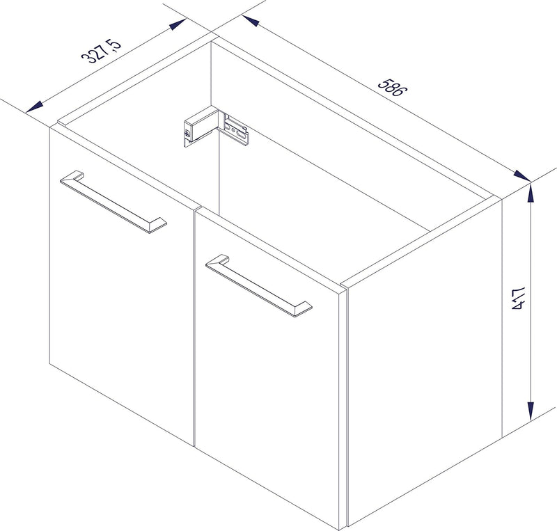 FACKELMANN Waschtischunterschrank Lima/Badschrank mit Soft-Close-System/Masse (B x H x T): ca. 59 x