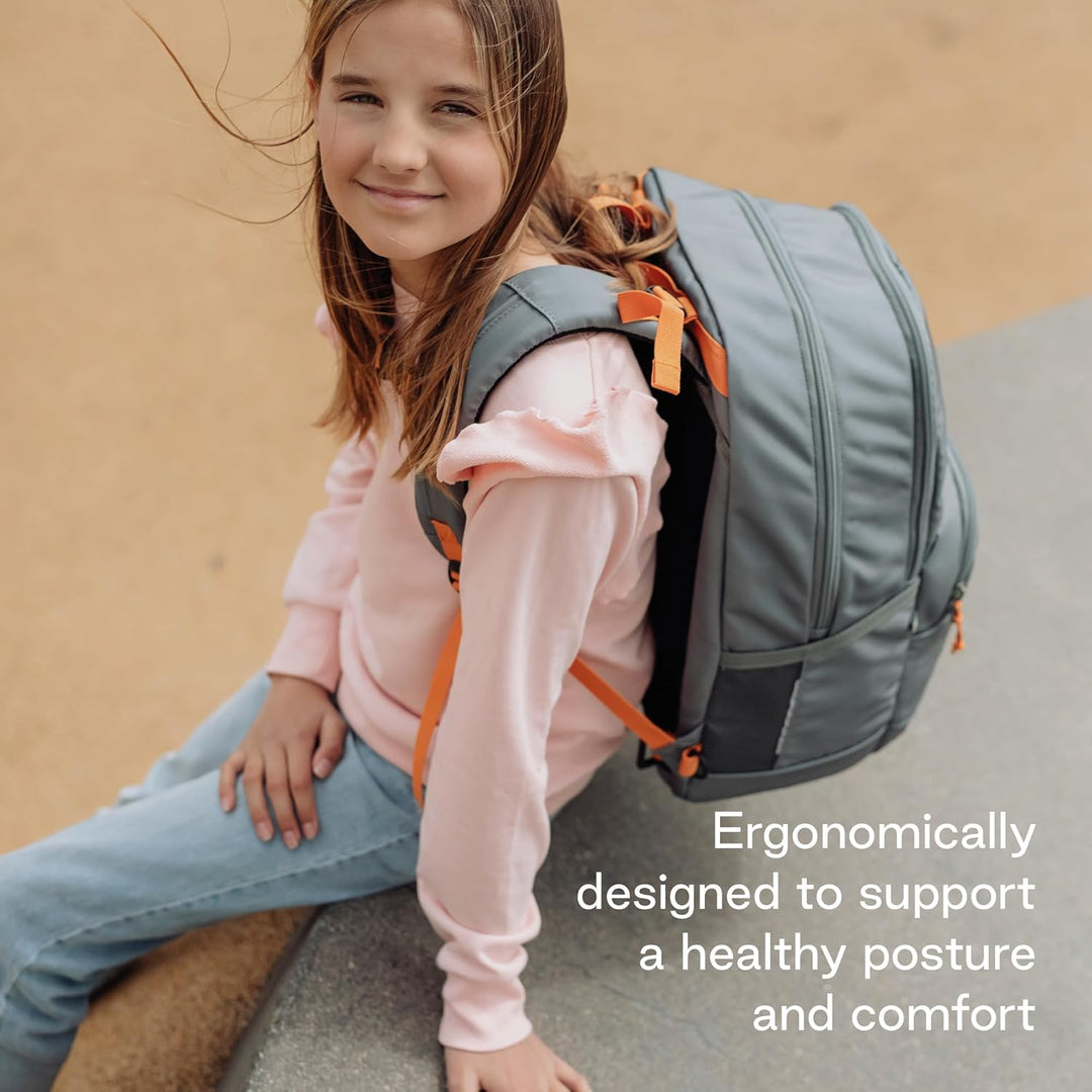 Beckmann Sport Junior Green Orange Schulrucksack, ergonomisch, mit Laptopfach