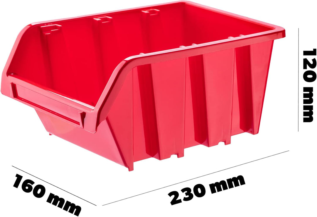 KADAX Werkstatt-Stapelkiste, Stapelbox aus PP Kunststoff, Sichtlagerbox in verschiedenen Grössen, La