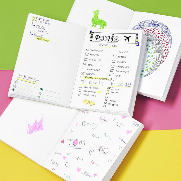 BIC 997977 Schreibwaren Set: 1 4-Farben-Kugelschreiber, 1 Notizbuch und 1 Textmarker in Pink, My Mes