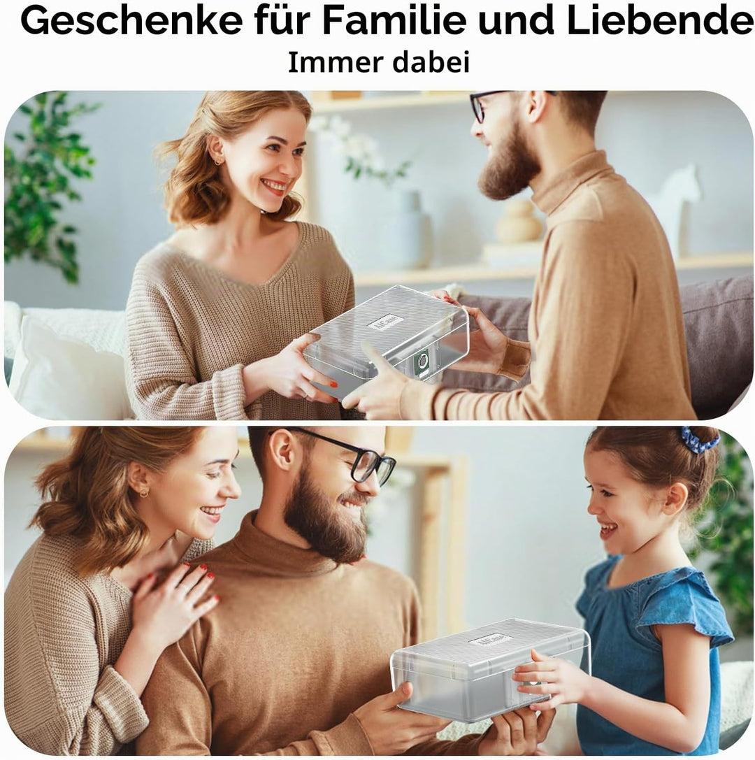 AICase Safe mit biometrischer Fingerabdruckerkennung für Reisen und Zuhause, Tragbare Sicherheitsbox