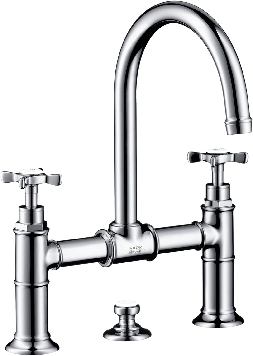 AXOR Wasserhahn Montreux 2-Griff Waschtischarmatur, Auslauf Höhe 220mm mit Zugstangen-Ablaufgarnitur