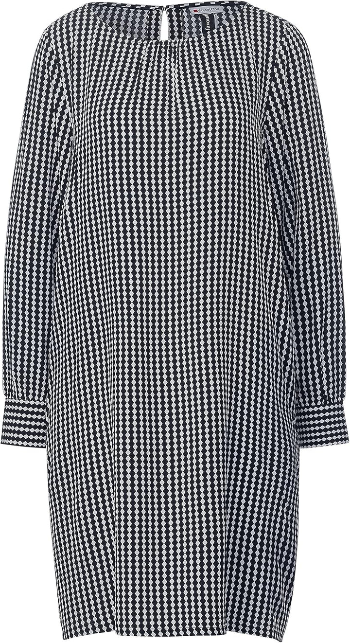 STREET ONE Damen A143732 Viskose Kleid 42 Deep Blue, 42 Deep Blue