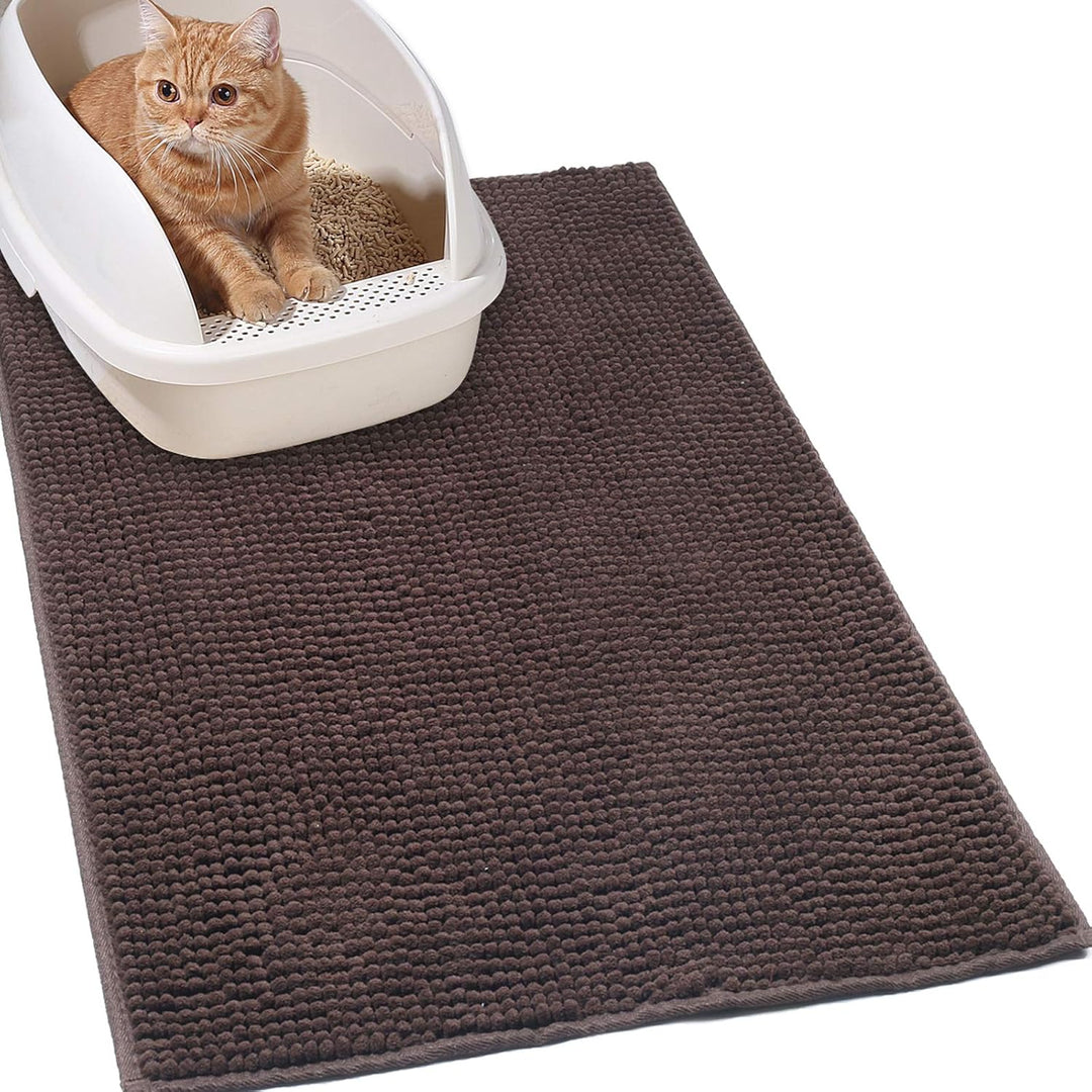 VIVAGLORY Soft Katzenklo-Matte, Grosse Streufangmatte für die Indoor Katze, Maschinenwaschbar Cat Ki