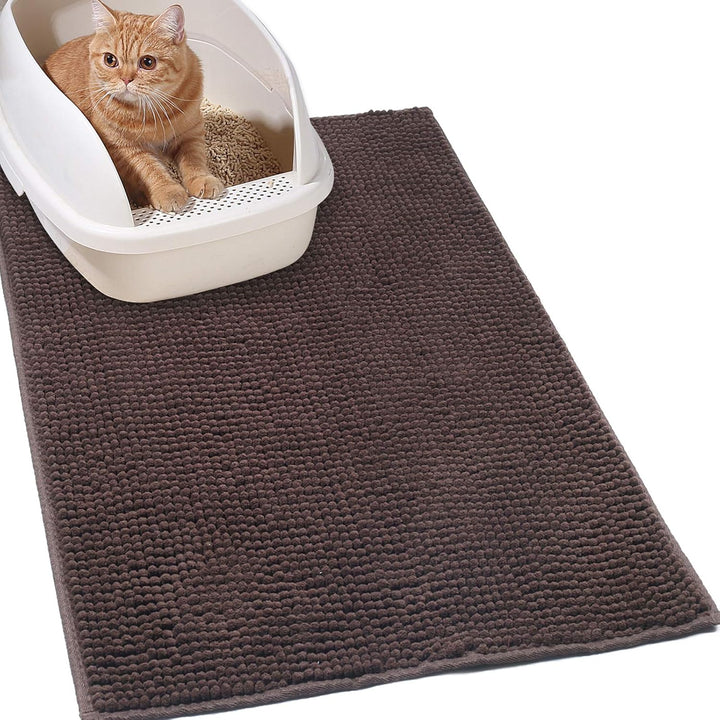 VIVAGLORY Soft Katzenklo-Matte, Grosse Streufangmatte für die Indoor Katze, Maschinenwaschbar Cat Ki