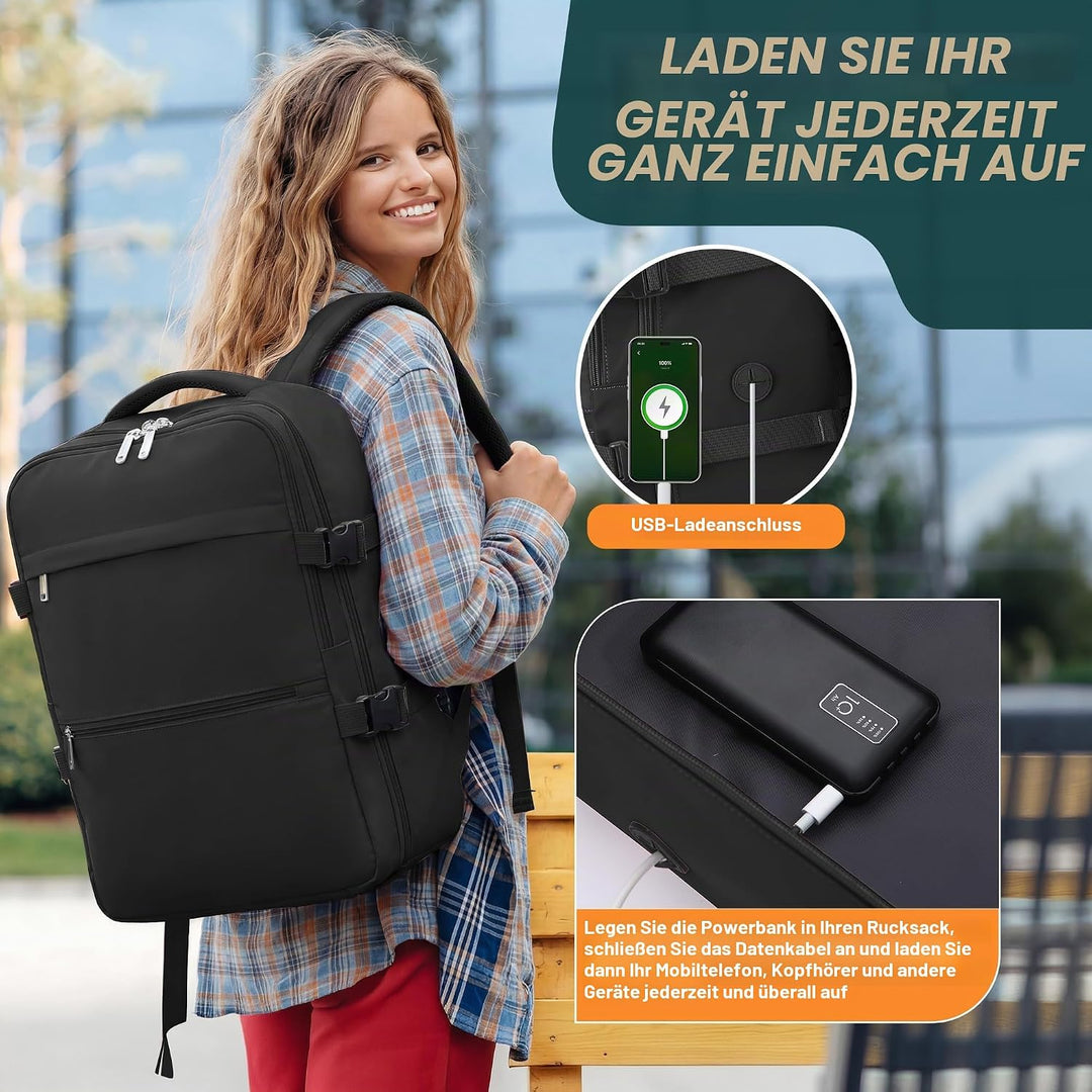 xlodea Für Ryanair Handgepäcktaschen 40 x 20 x 25 cm unter dem Sitz, Tasche Flugzeug Reiserucksack C