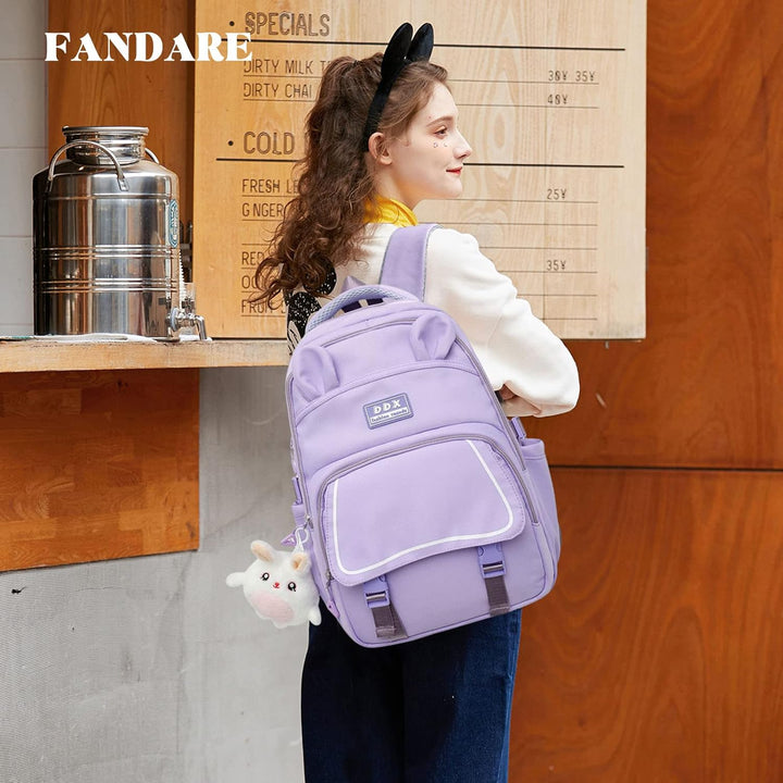 FANDARE Niedlich Schulranzen Mädchen Hochschule Rucksack Junge Schulrucksack Schultertaschen Laptop