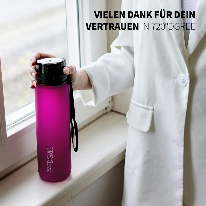 720°DGREE Trinkflasche “uberBottle“ 350ml, 500ml, 650ml, 1l, 1,5 Liter softTouch +Früchtebehälter -