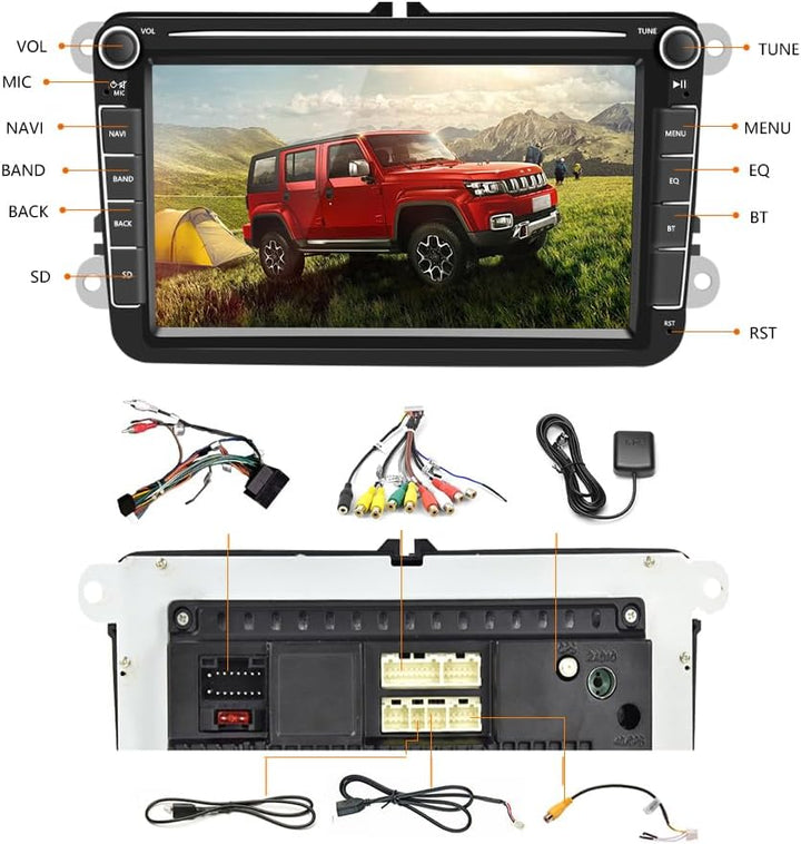 Android 11 Autoradio CarPlay für VW Golf Passat Polo Skoda Tiguan Seat 8 Zoll Touchsreen Car Player