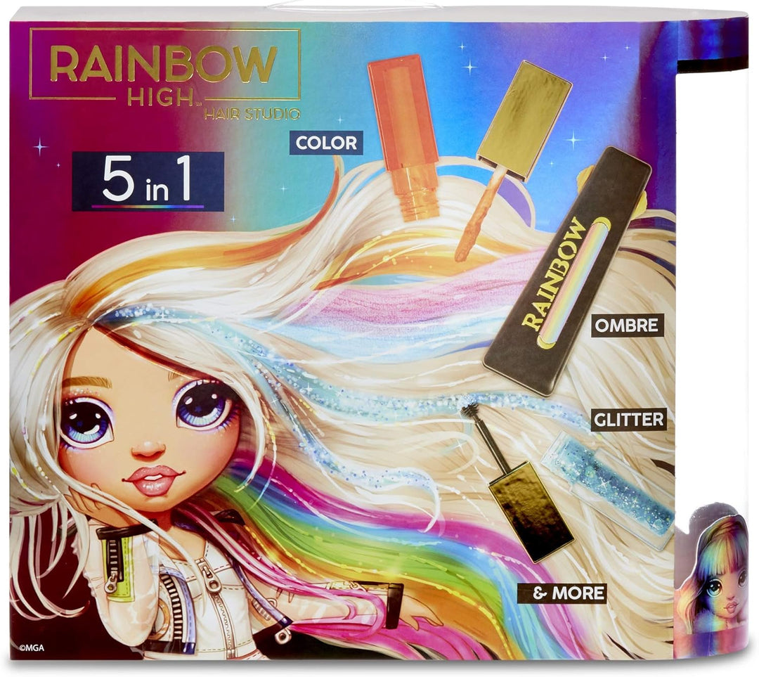 Rainbow High Haarstudio - Spielset mit exklusiver Amaya Raine Puppe mit langem Haar zum Stylen - ink