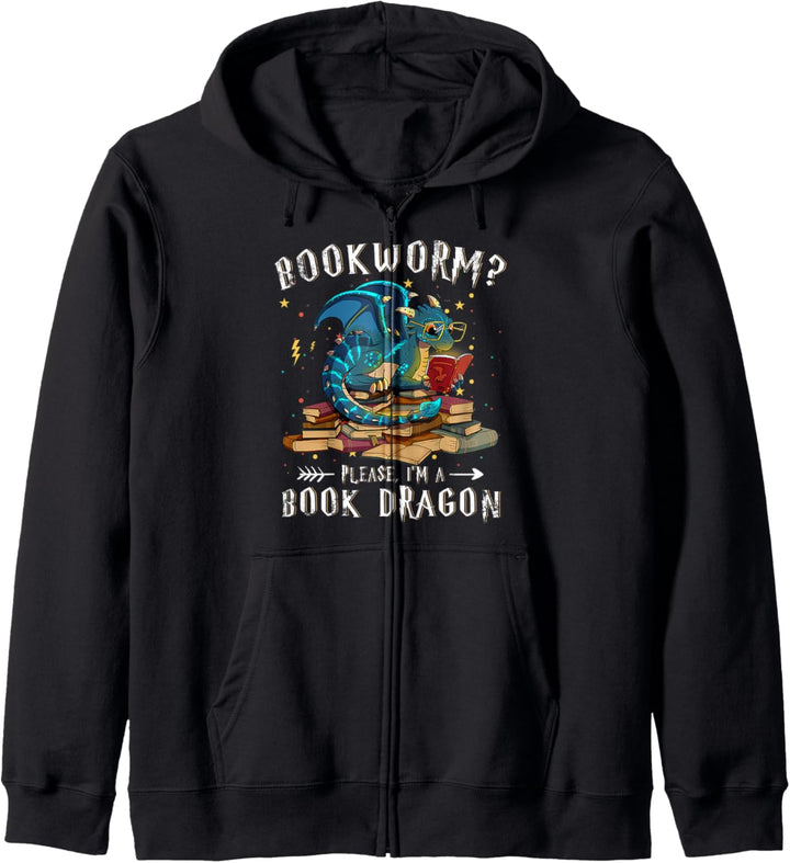 Dragon Book Shirt – Buch lesen Bücherwurm? I'm a Book Dragon Kapuzenjacke