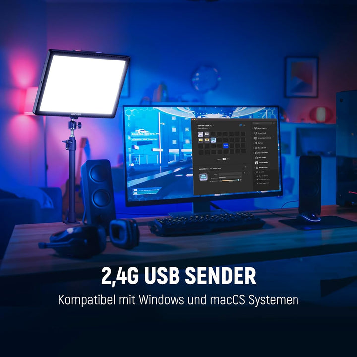 NEEWER GL1 PRO 15,5" Key Light Streaming Licht, Video Licht mit 2,4G, Mac, PC Steuerung und iOS Andr