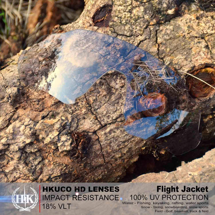 HKUCO Reinforce Transparentes Gelb&amp;Photochromicic Polarisiert Ersatz-Brillengläser für Oakley Flight