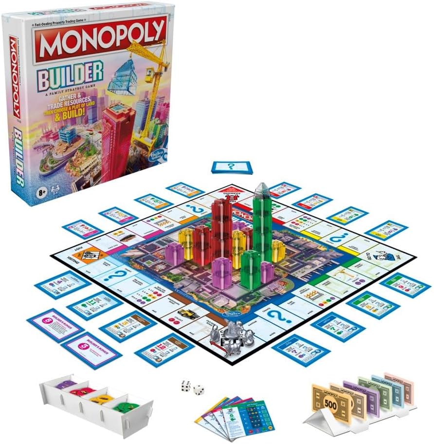 Monopoly Builder Board Game, Strategy Game, Family Game, Games for Children, Fun Game to Play, Famil