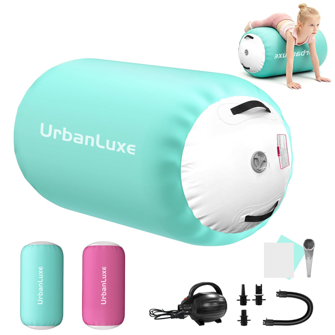 UrbanLuxe Air Rolle Turnen, Air Roll Aufblasbare, Luftrolle mit Elektropumpe, für Gymnastik, Gleichg