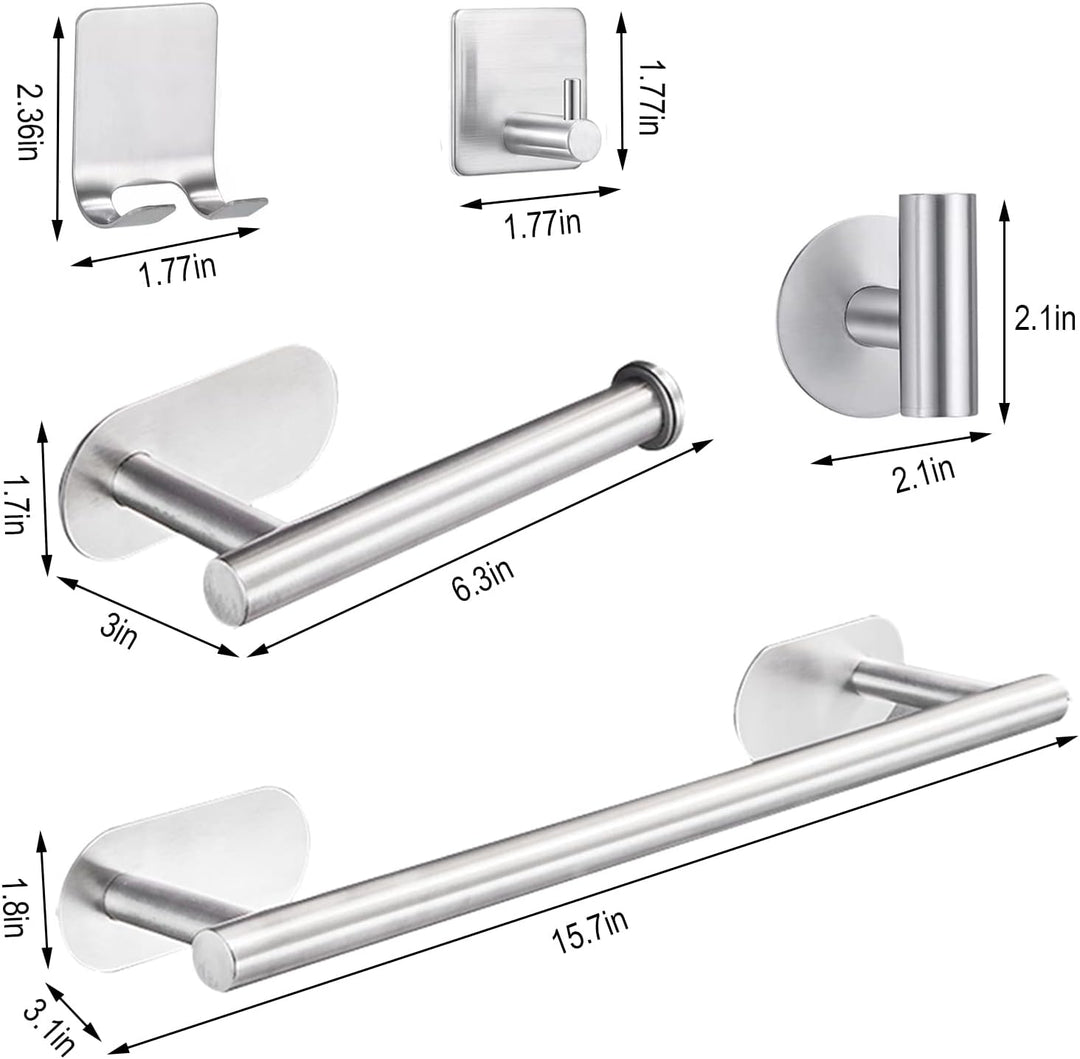 laimew 7 pcs Black Bathroom Accessory Set Silver