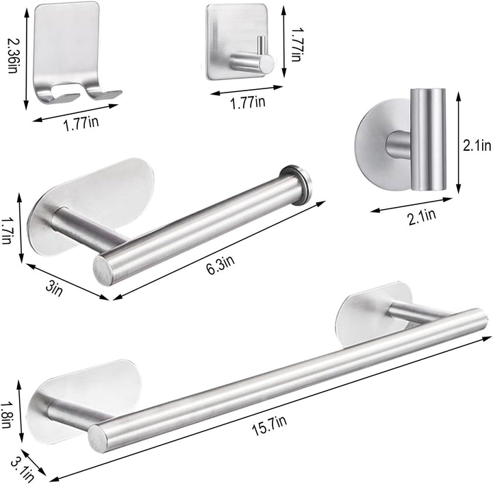 laimew 7 pcs Black Bathroom Accessory Set Silver