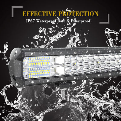 SKYWORLD LED-Lichtleiste, 7D 20 Zoll 288W Spot Flood Combo Beam Arbeitsscheinwerfer mit Kennzeichenh
