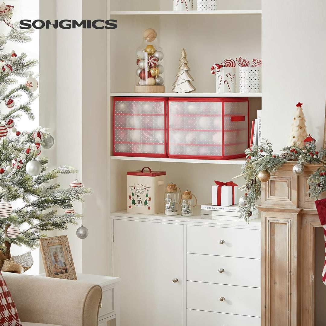 SONGMICS Aufbewahrungsbox für Weihnachtskugeln, 2er Set, Weihnachtskugeln Aufbewahrung, insgesamt 12