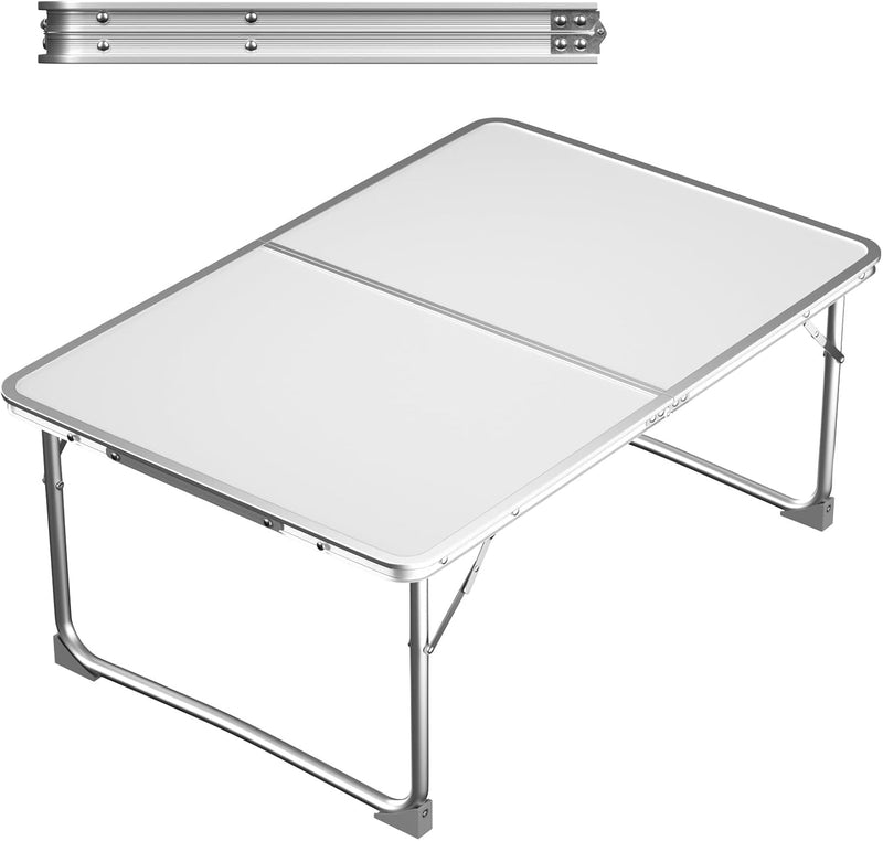 Bowose Klapptisch 60 x 40cm Aluminium Betttisch Frühstückstablett mit Füssen, Campingtisch 40KG Bela