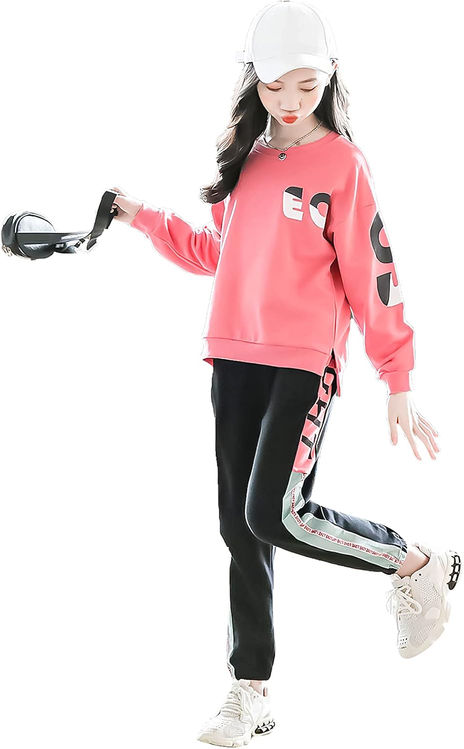amropi Mädchen Trainingsanzug Gestreift Pullover Sweatshirt Jogging Hose Bekleidungsset for 3-14 Jah